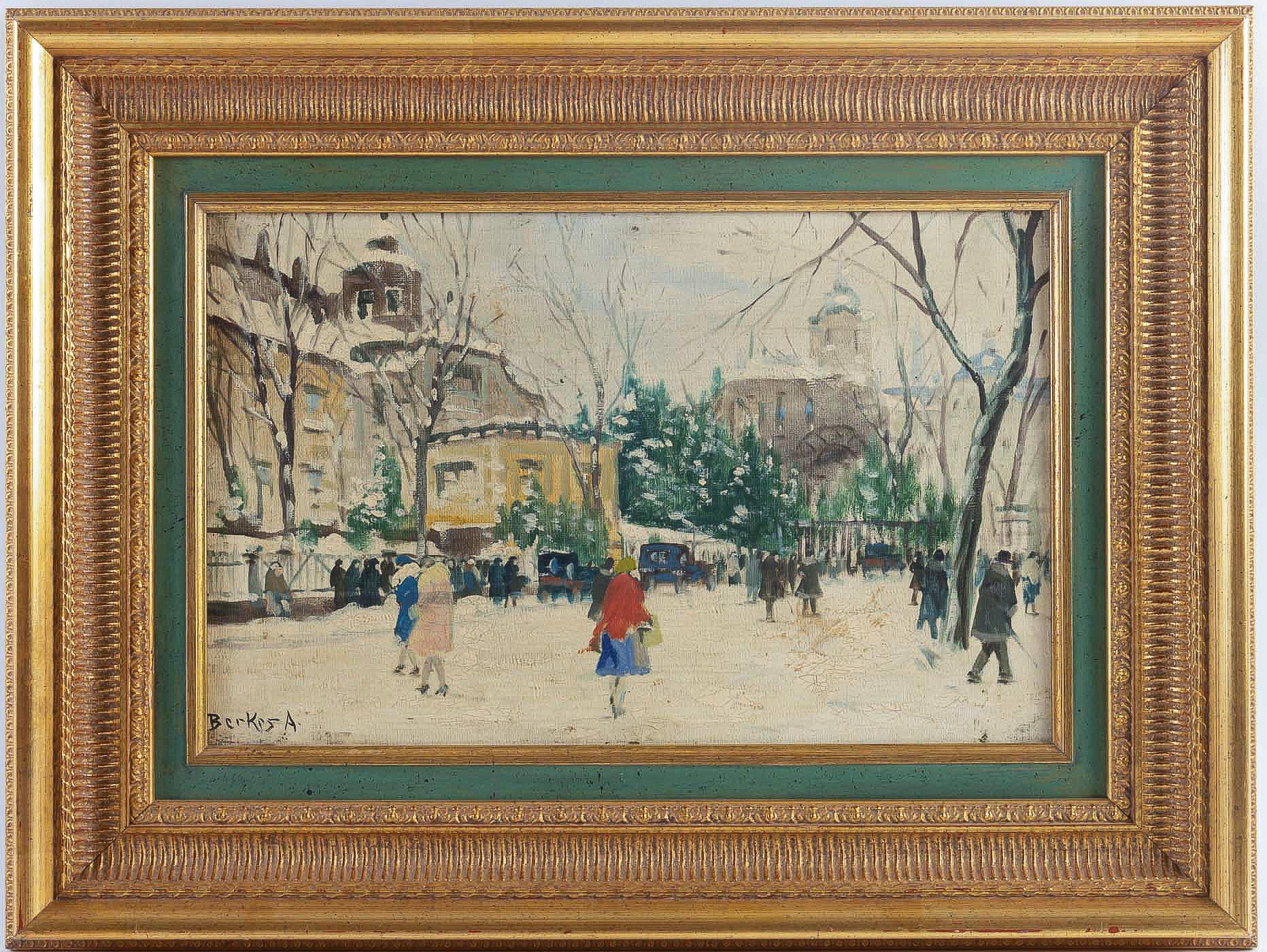 Antal Berkes Pair of Oil on Canvas Views of Paris, circa 1920 For Sale 4