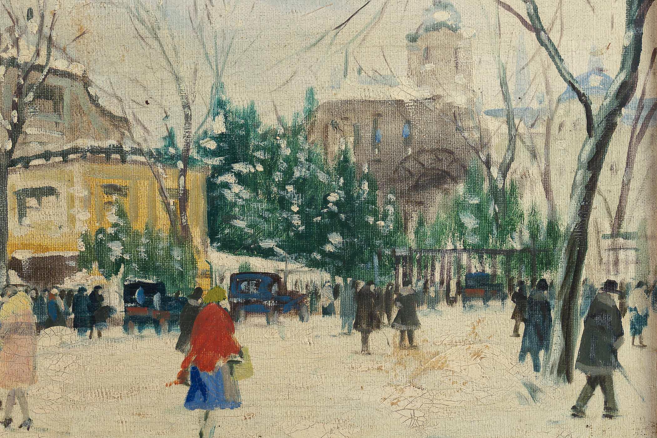 Antal Berkes Pair of Oil on Canvas Views of Paris, circa 1920 For Sale 6