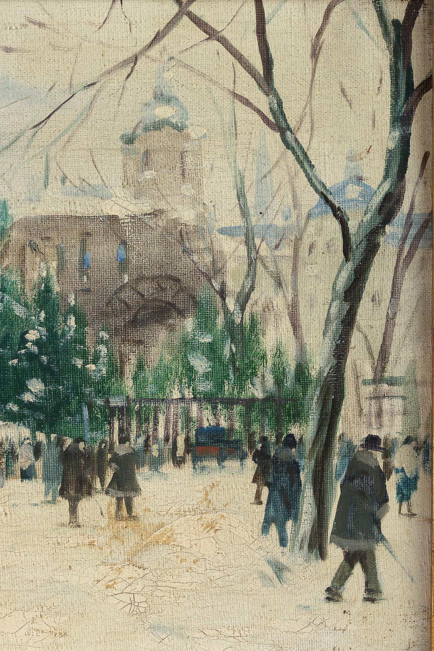 Antal Berkes Pair of Oil on Canvas Views of Paris, circa 1920 For Sale 9