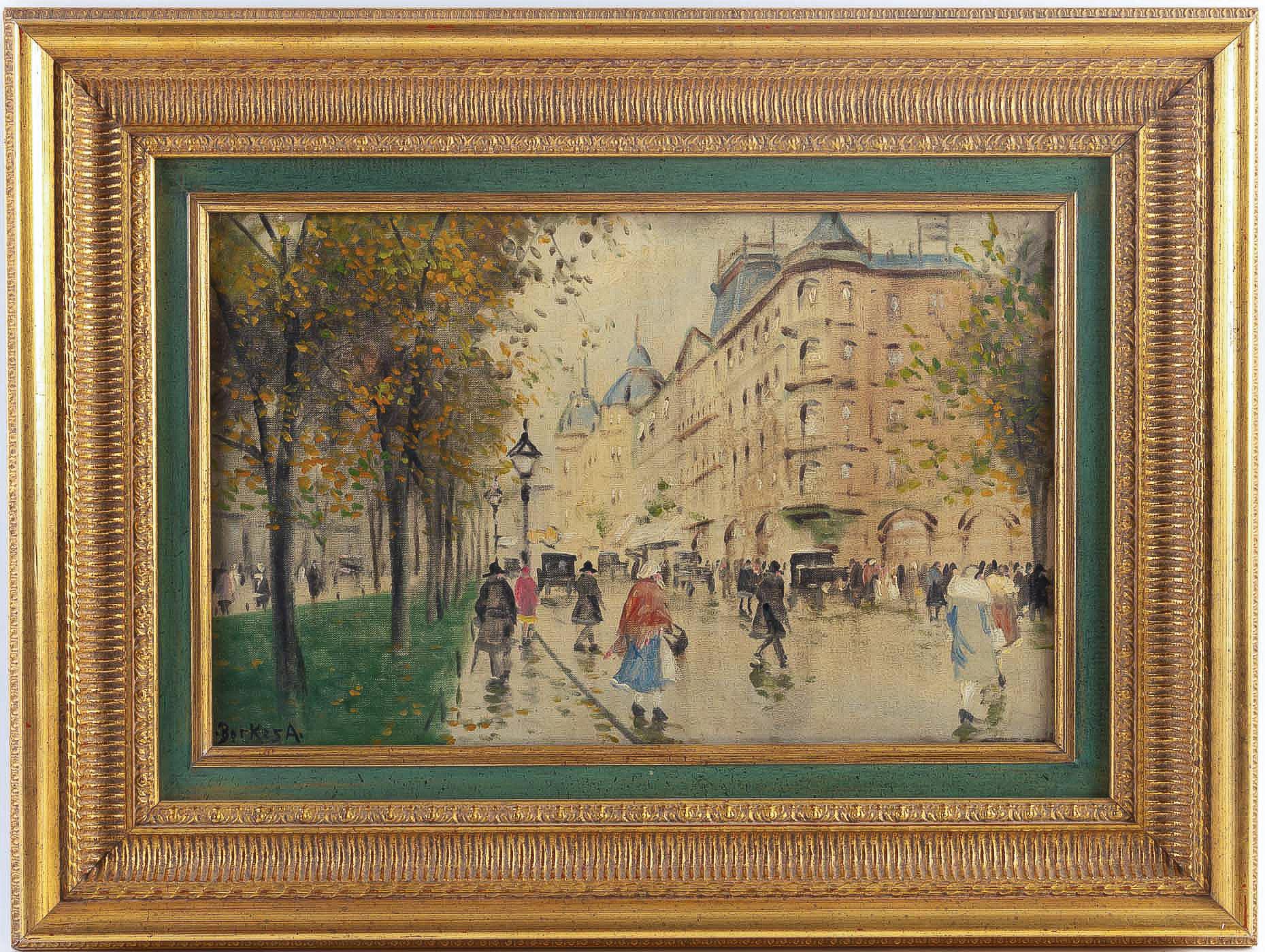 Antal Berkes pair of oil on canvas views of Paris, circa 1920.

A lovely and decorative pair of oil on canvas signed lower left by Antal Berkes, depicting Views of Paris.

Measurements unframed: W 10.03 in., H 15.35 in.
Measurements framed: W