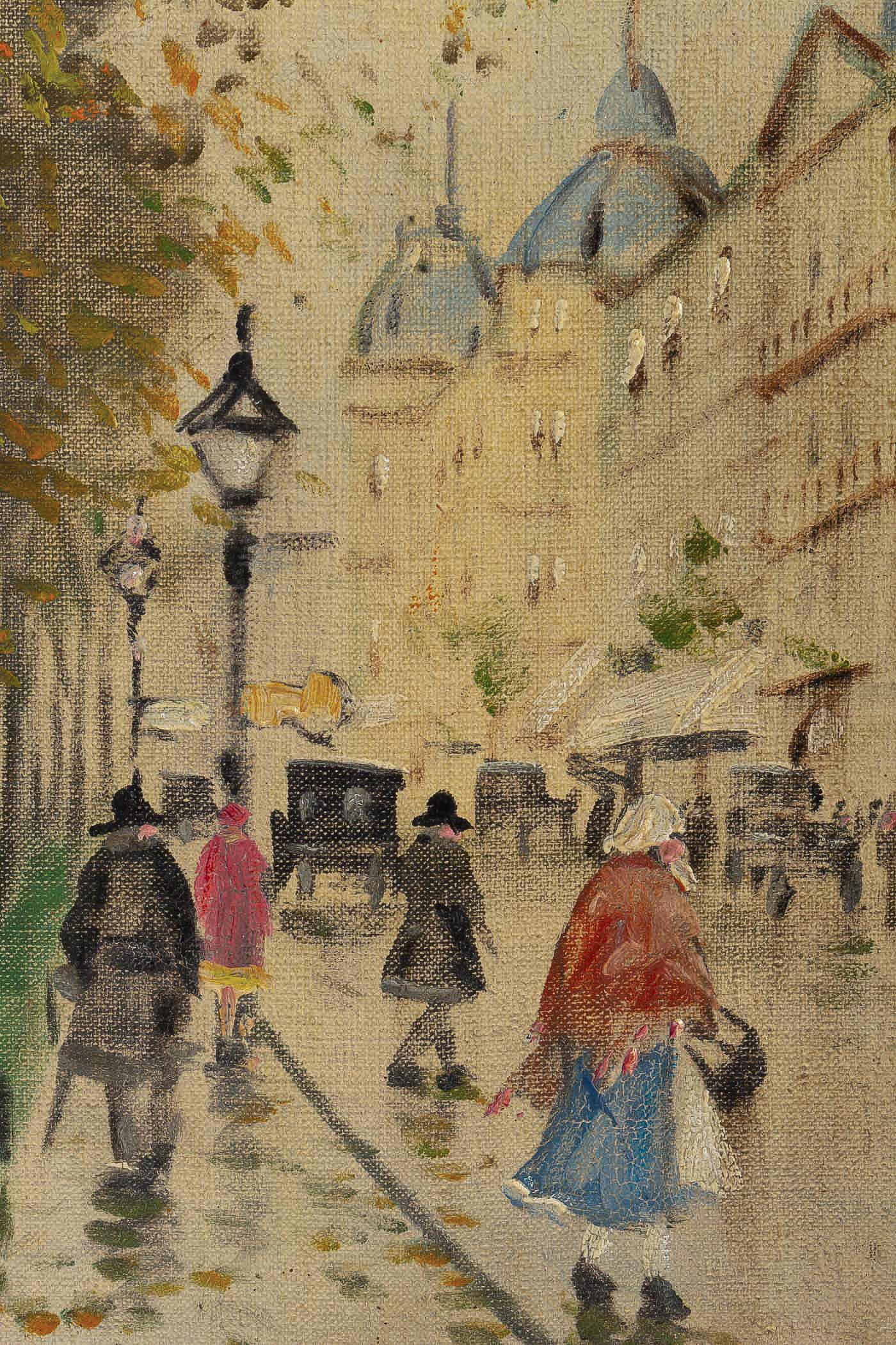 Antal Berkes Pair of Oil on Canvas Views of Paris, circa 1920 For Sale 1