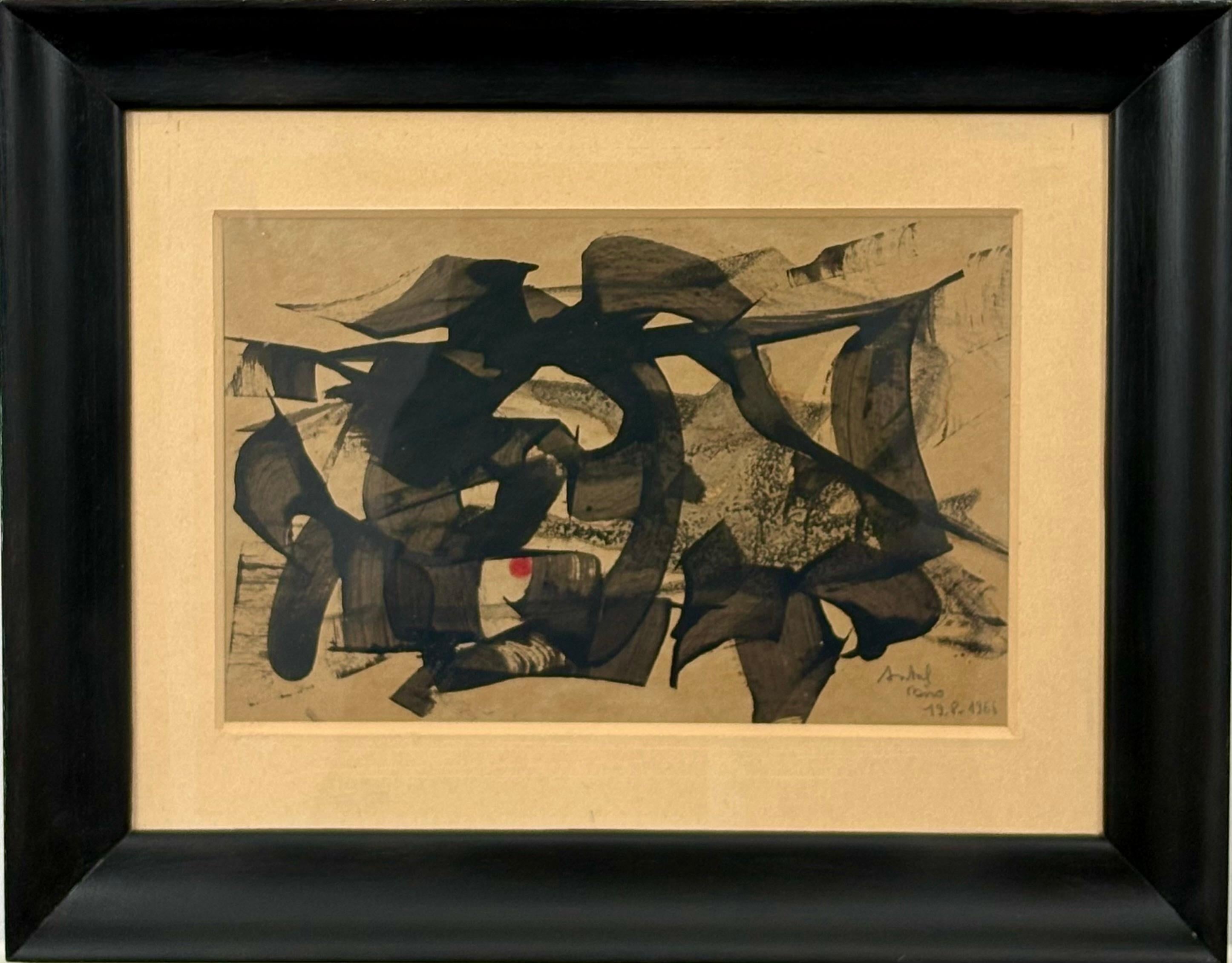 Antal Biro, húngaro (1907-1990) , gouache , firmado y fechado 1966 mediados del siglo XX en venta
