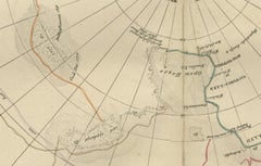 Antarctic Exploration Map by Noothoven van Goor with Early Discoveries, c.1876