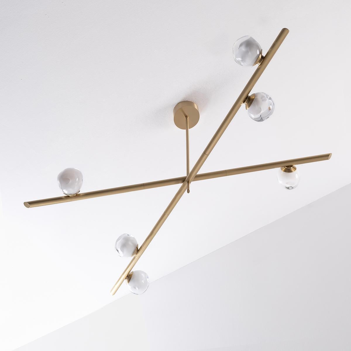 Modern Antares Ceiling Light by Gaspare Asaro-Bronzo Nuvolato Finish For Sale
