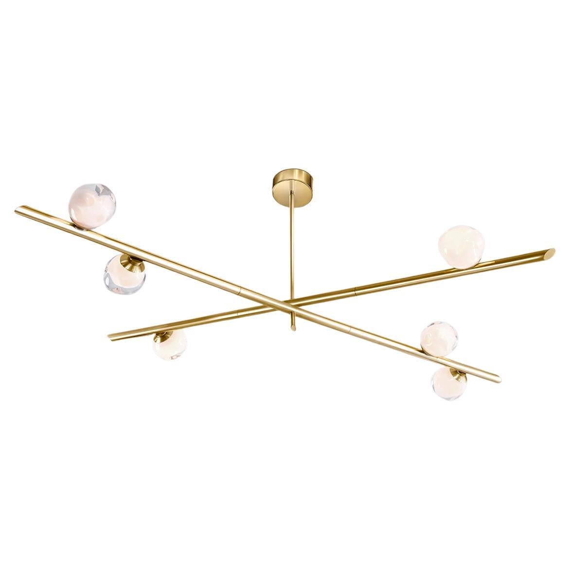 Antares Ceiling Light by Gaspare Asaro-Polished Brass Finish For Sale