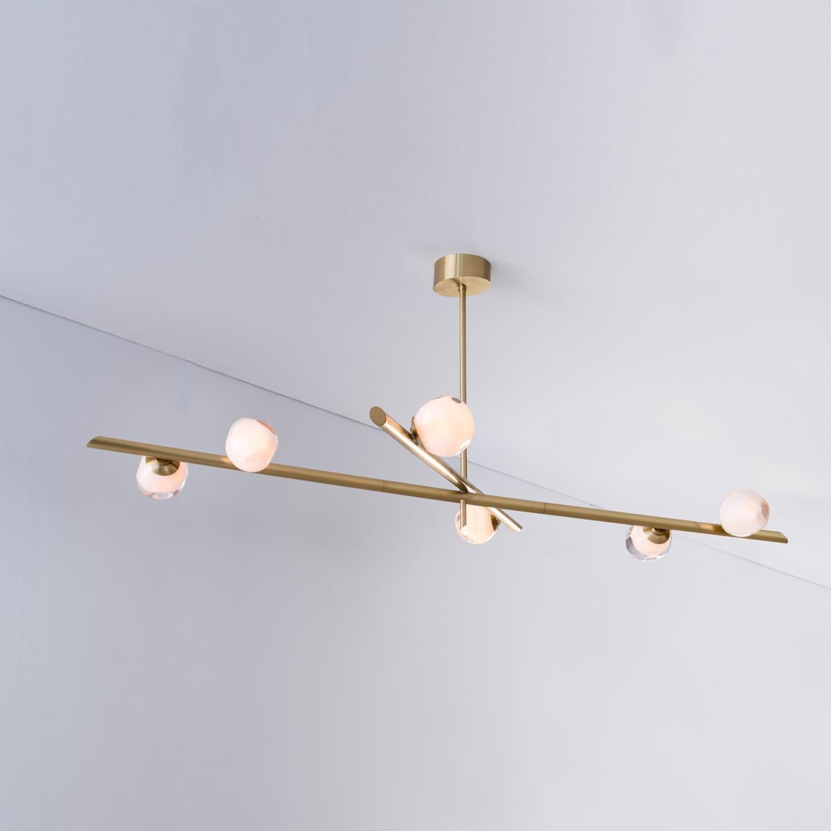 Italian Antares Ceiling Light by Gaspare Asaro-Satin Brass Finish For Sale