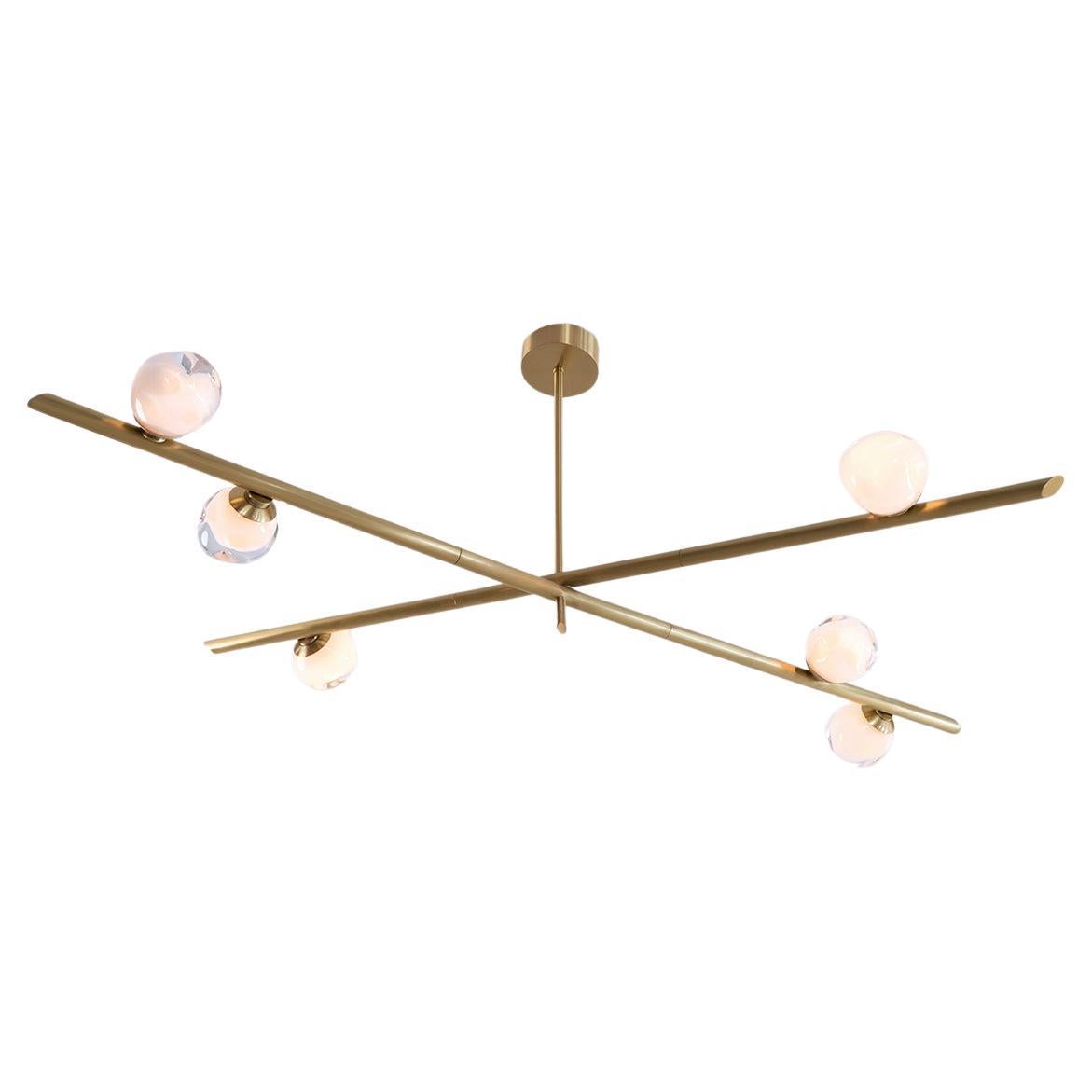 Antares Ceiling Light by Gaspare Asaro-Satin Brass Finish For Sale