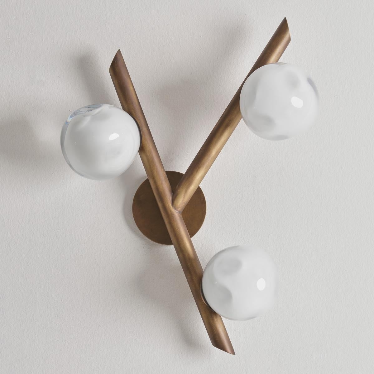 Antares Wall Light by Gaspare Asaro- Sand White Finish In New Condition For Sale In New York, NY