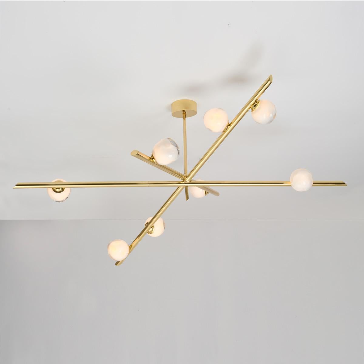 Modern Antares X3 Ceiling Light by Gaspare Asaro-Polished Brass For Sale