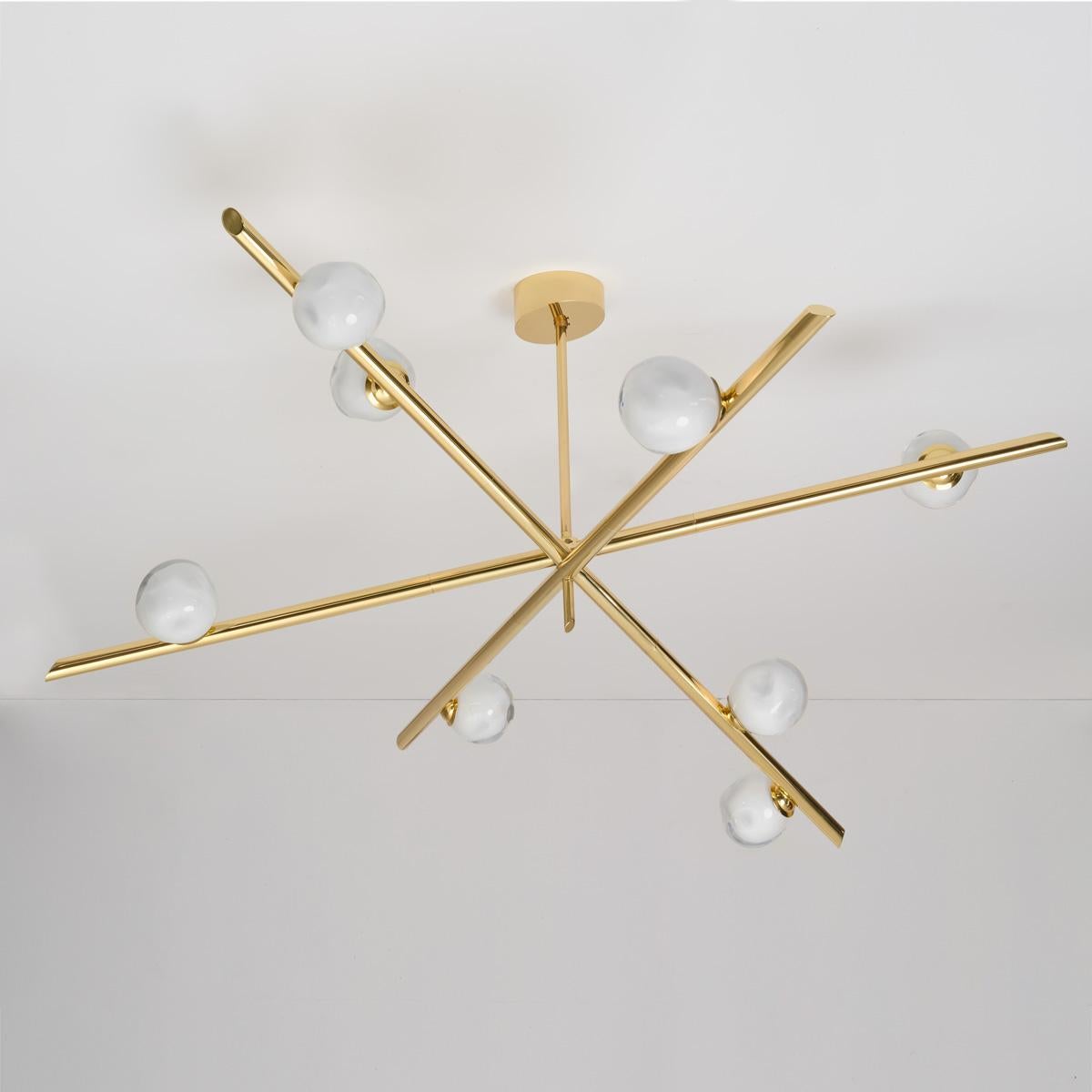 Antares X3 Ceiling Light by Gaspare Asaro-Polished Brass For Sale 1