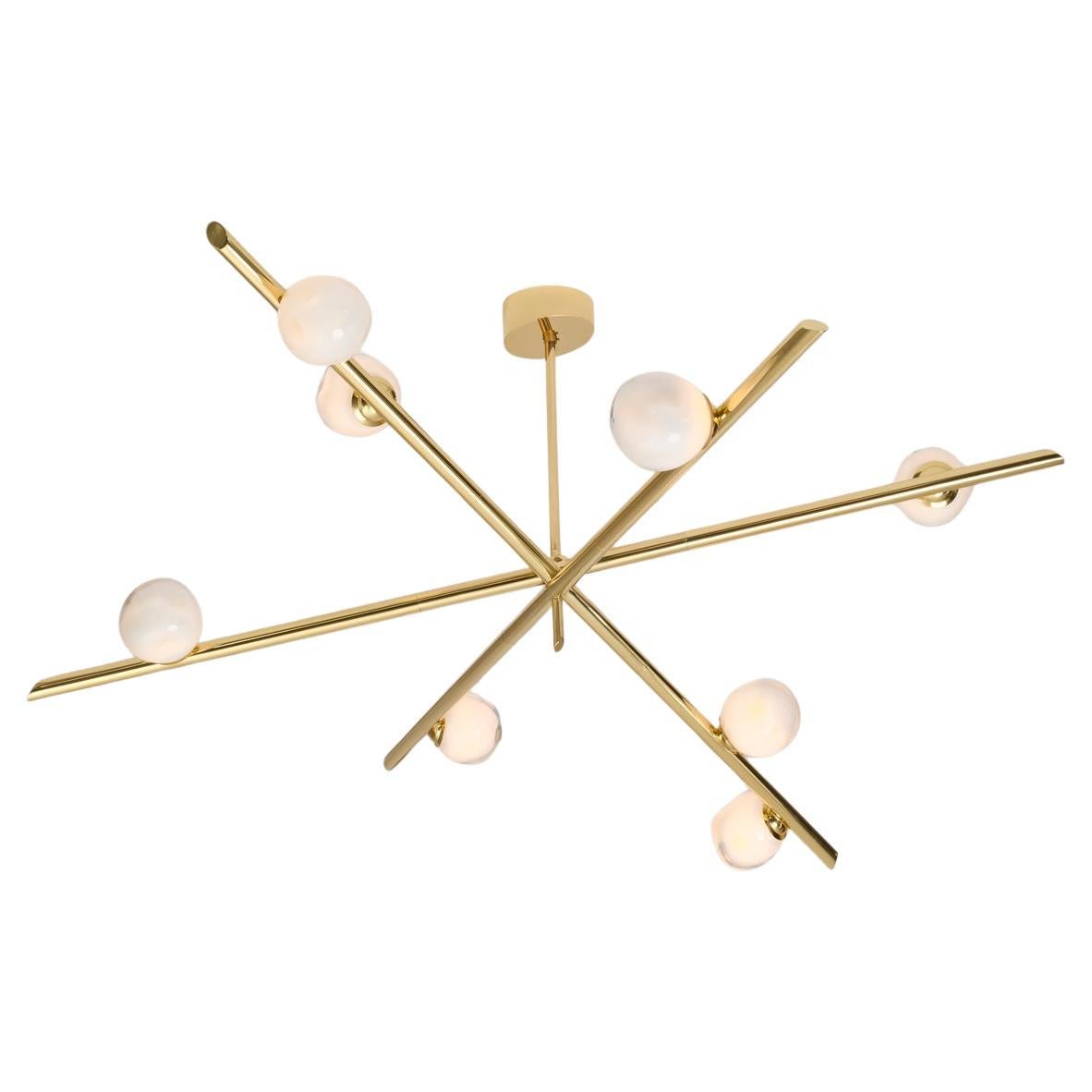 Antares X3 Ceiling Light by Gaspare Asaro-Polished Brass For Sale