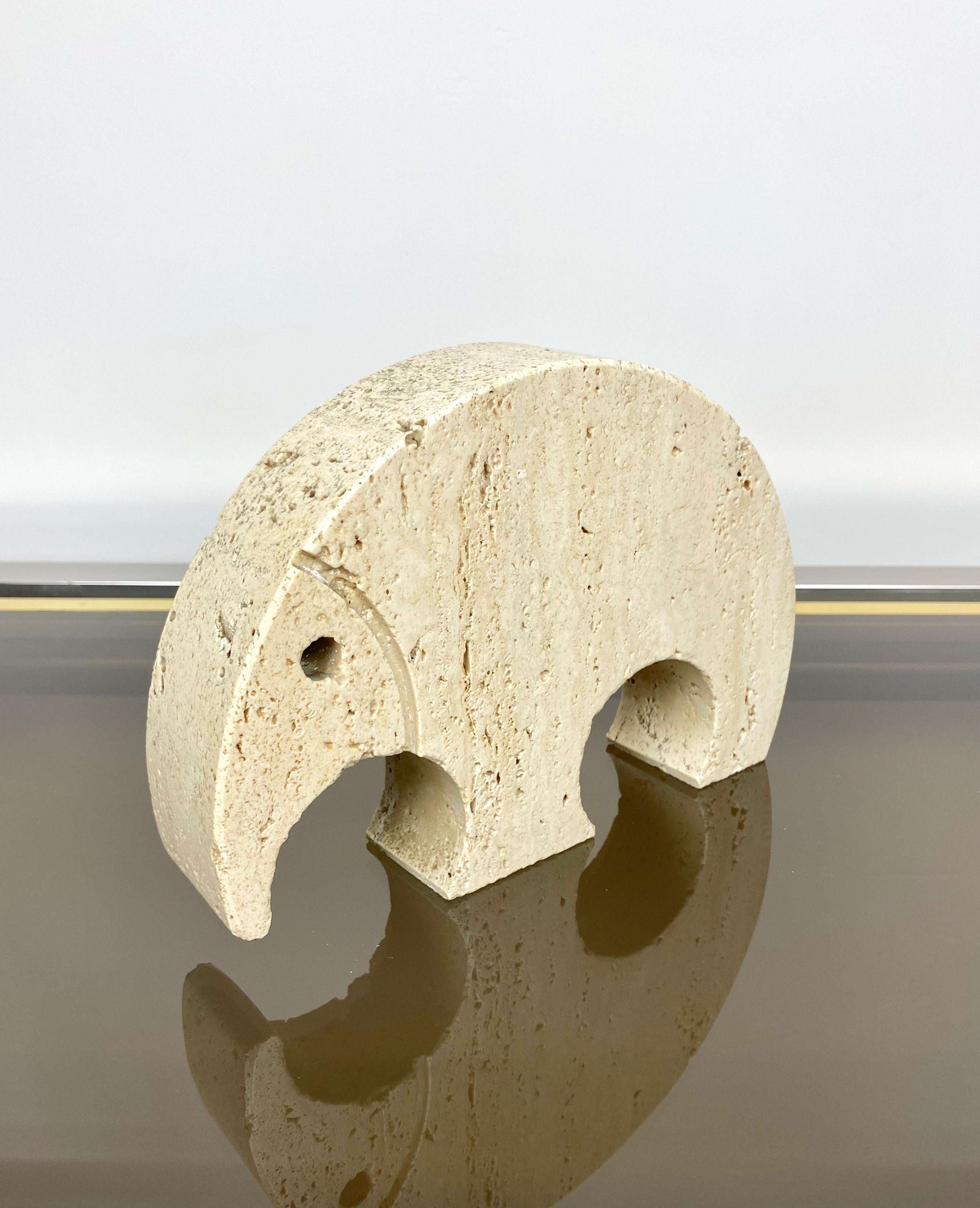Mid-Century Modern Anteater Travertine Paperweight Sculpture by Fratelli Mannelli, Italy, 1970s