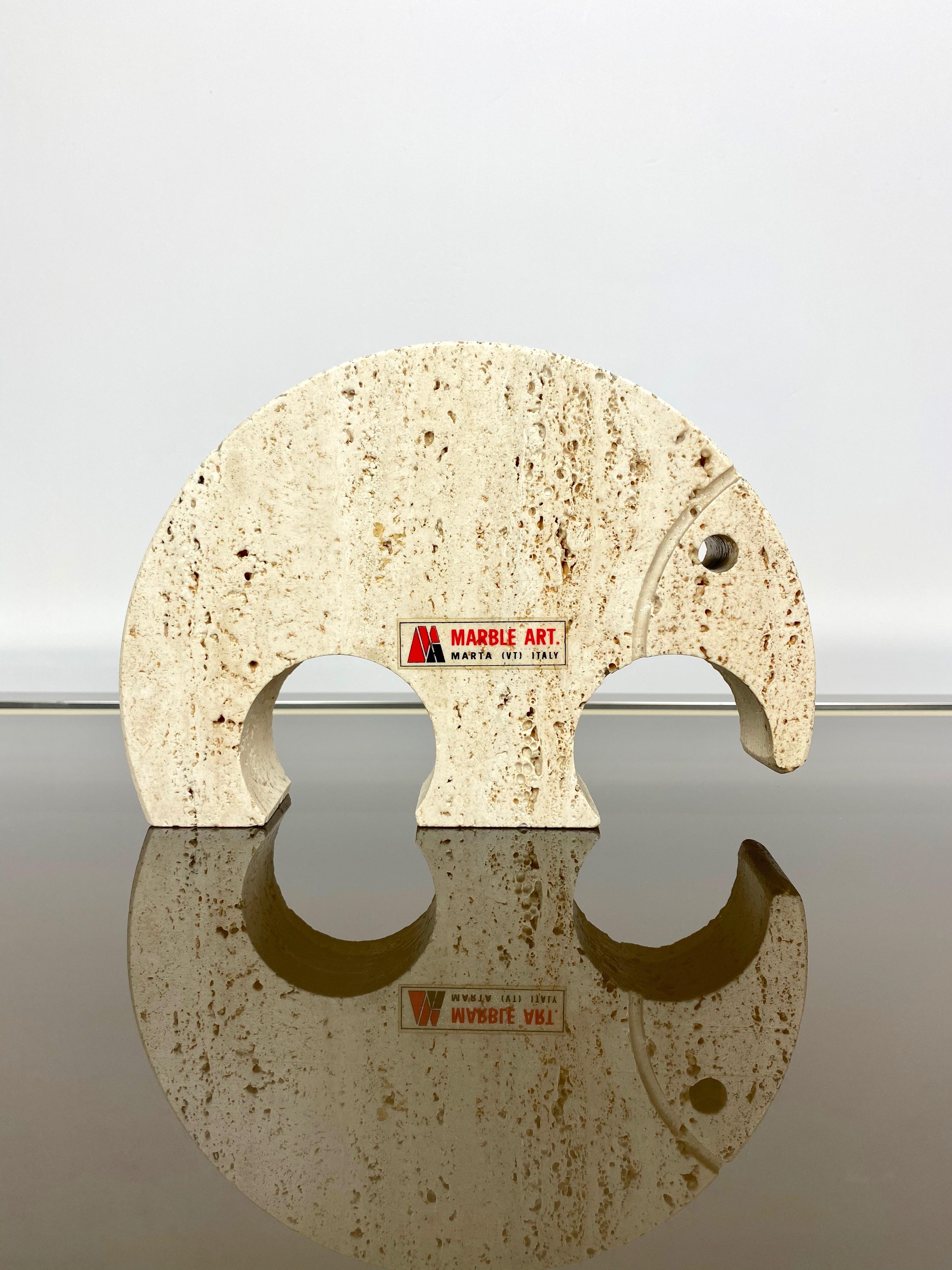 Late 20th Century Anteater Travertine Paperweight Sculpture by Fratelli Mannelli, Italy, 1970s