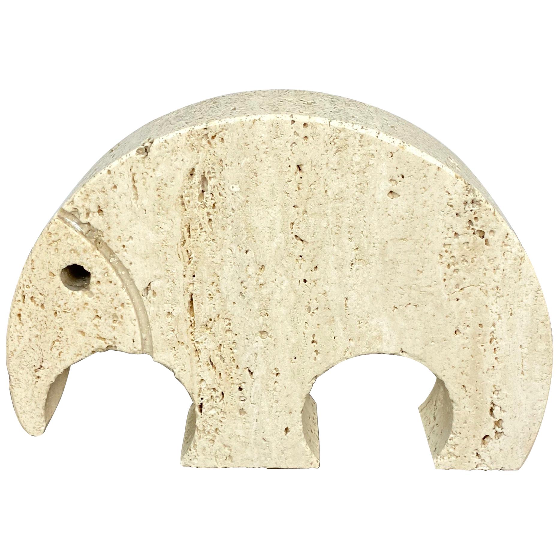 Anteater Travertine Paperweight Sculpture by Fratelli Mannelli, Italy, 1970s