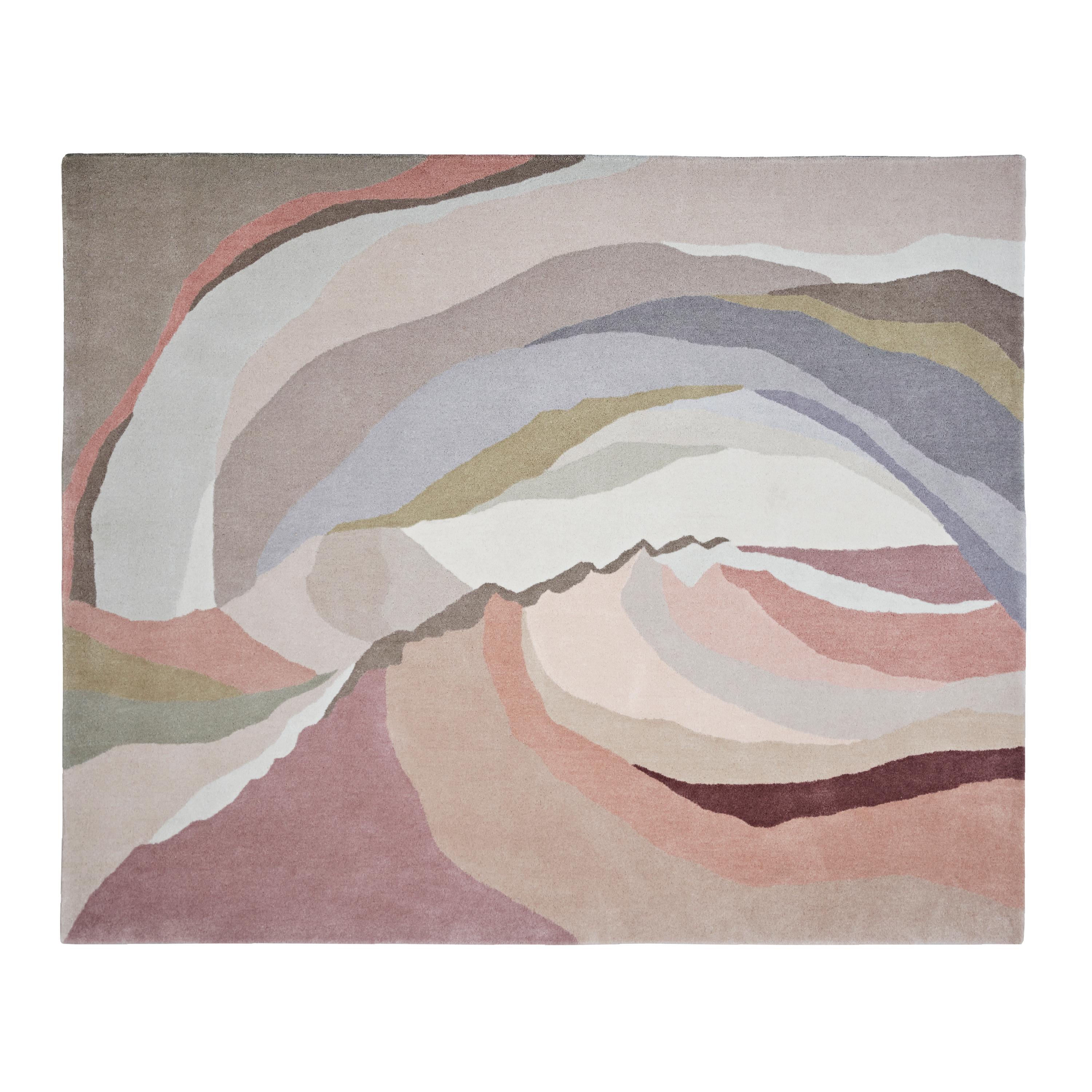 Hand-Crafted Antelope Canyon Mist Natural Organic Rectangle Area Rug Standard Size For Sale