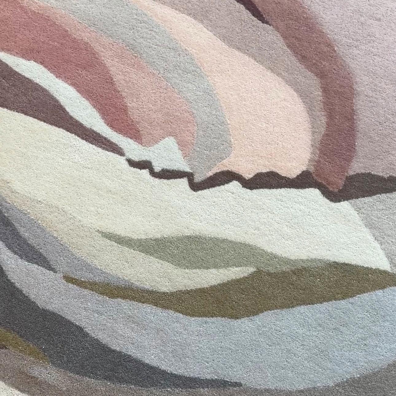 Contemporary Antelope Canyon Mist Natural Organic Rectangle Area Rug Standard Size For Sale