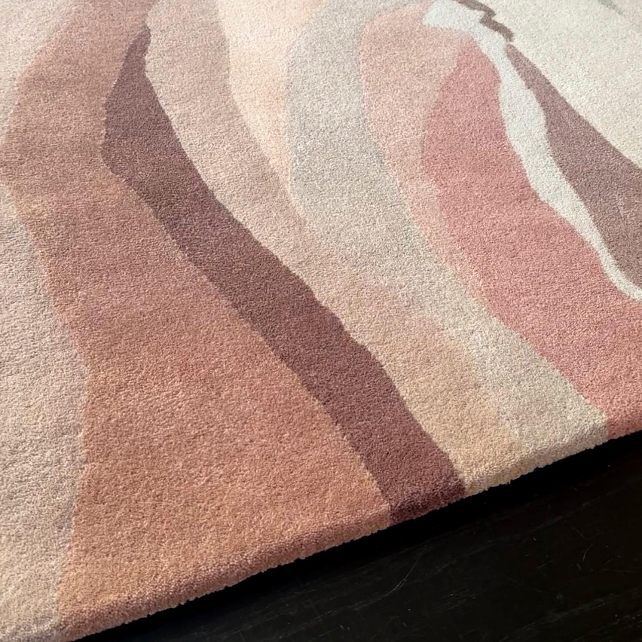 Wool Antelope Canyon Mist Natural Organic Rectangle Area Rug Standard Size For Sale