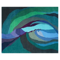 Tappeto rettangolare organico Antelope Canyon Pool Blue Green Dimensioni standard