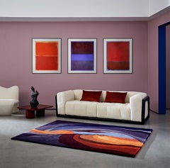 Antelope Canyon Twilight Orange Purple Organic Rectangle Area Rug Standard Size