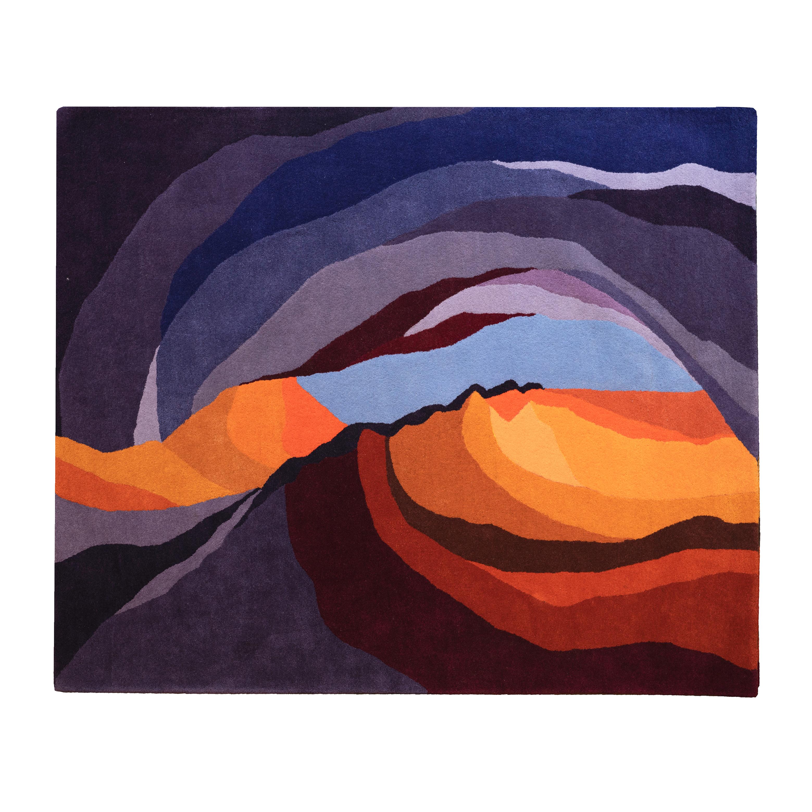 British Antelope Canyon Twilight Orange Purple Organic Rectangle Area Rug Standard Size For Sale