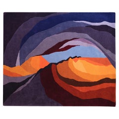 Antelope Canyon Twilight Orange Purple Organic Rectangle Area Rug Standard Size