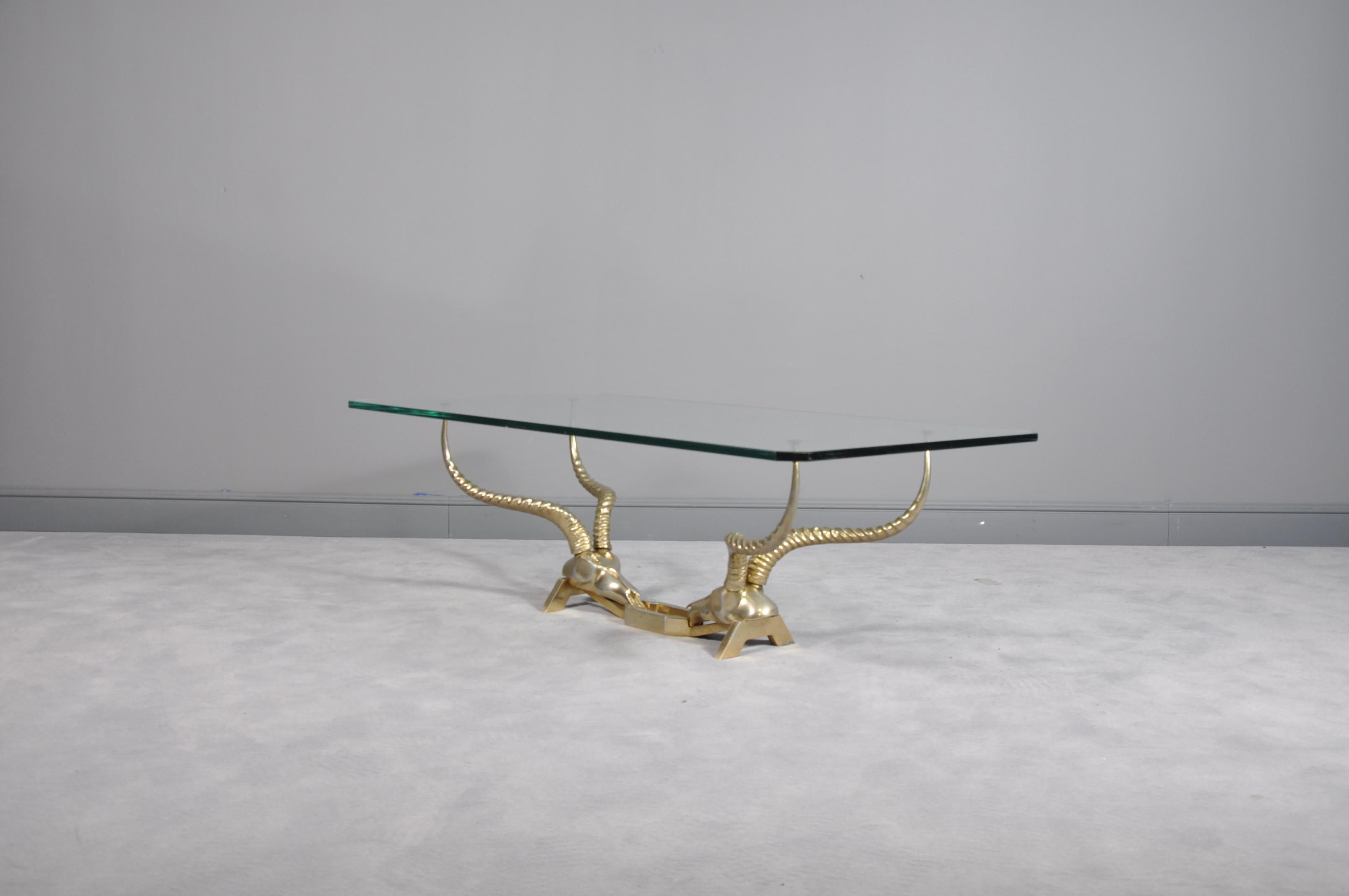 French Antelope Horn Coffee Table by Dikran Khoubesserian for Fondica France, 1960s For Sale