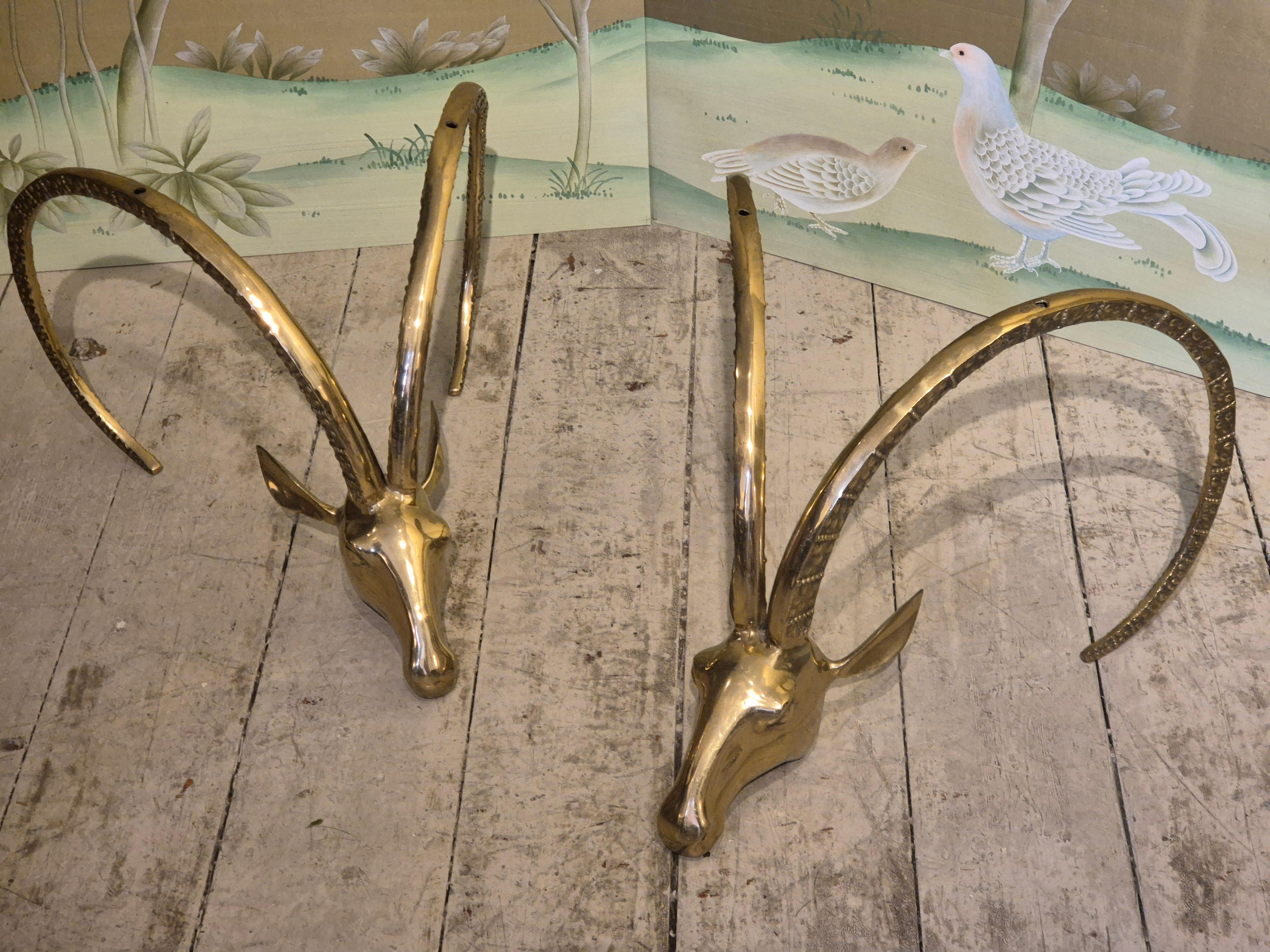 Hollywood Regency Base de table basse Antelope/Ibex, laiton, Régence hollywoodienne, années 1970 en vente