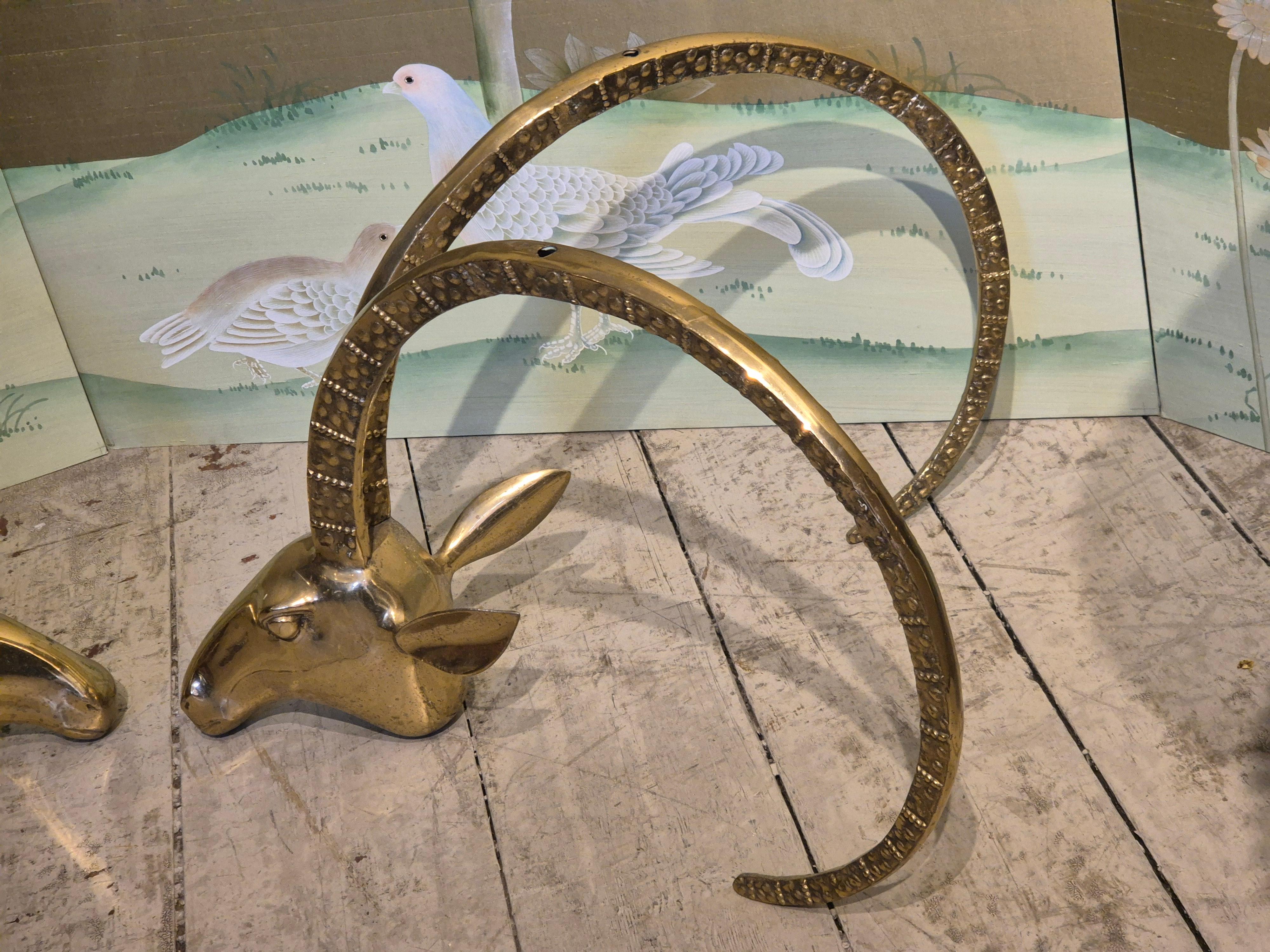 Base de table basse Antelope/Ibex, laiton, Régence hollywoodienne, années 1970 en vente 2