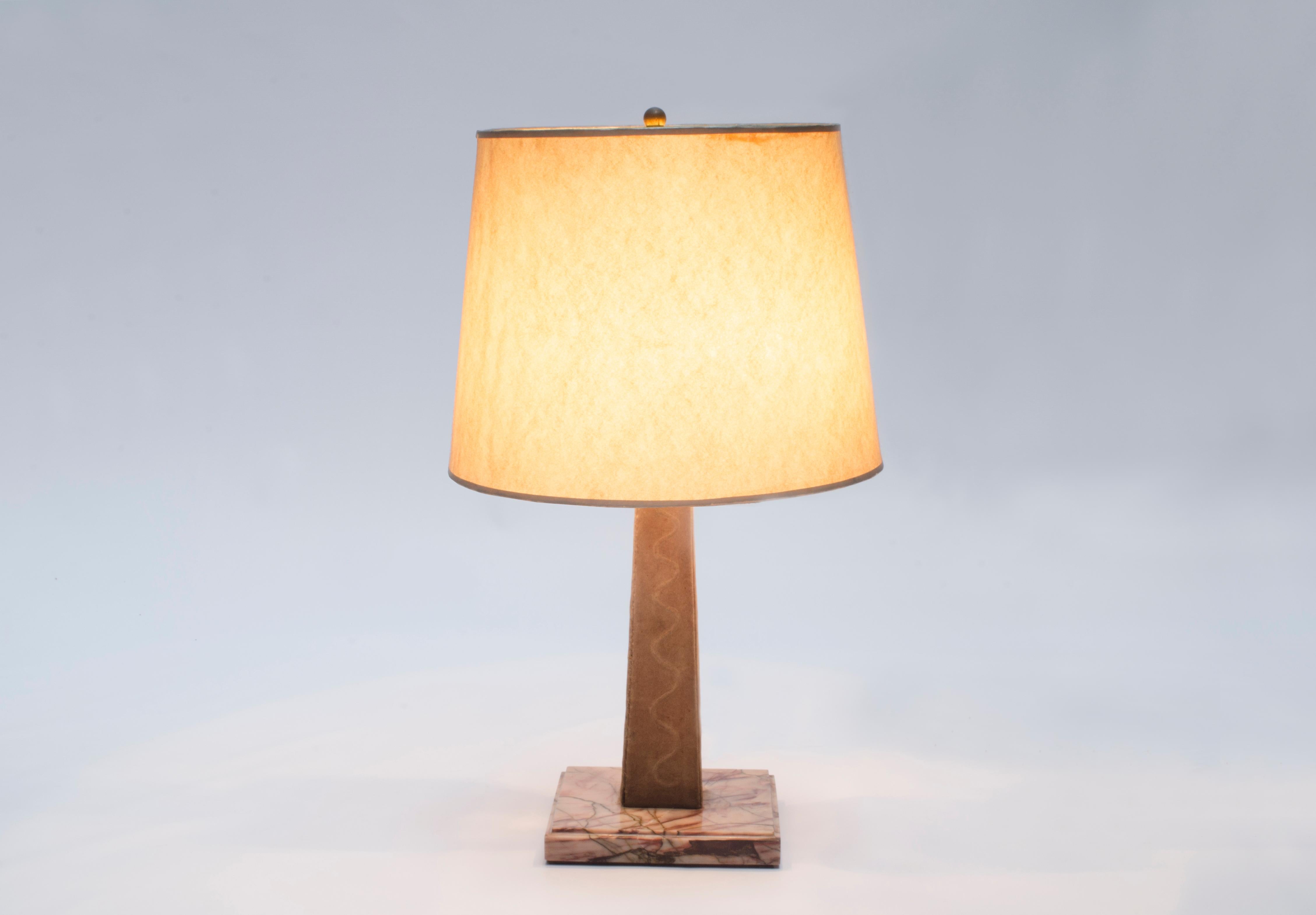 Mid-20th Century Antelope Leather Table Lamp by Comte For Sale