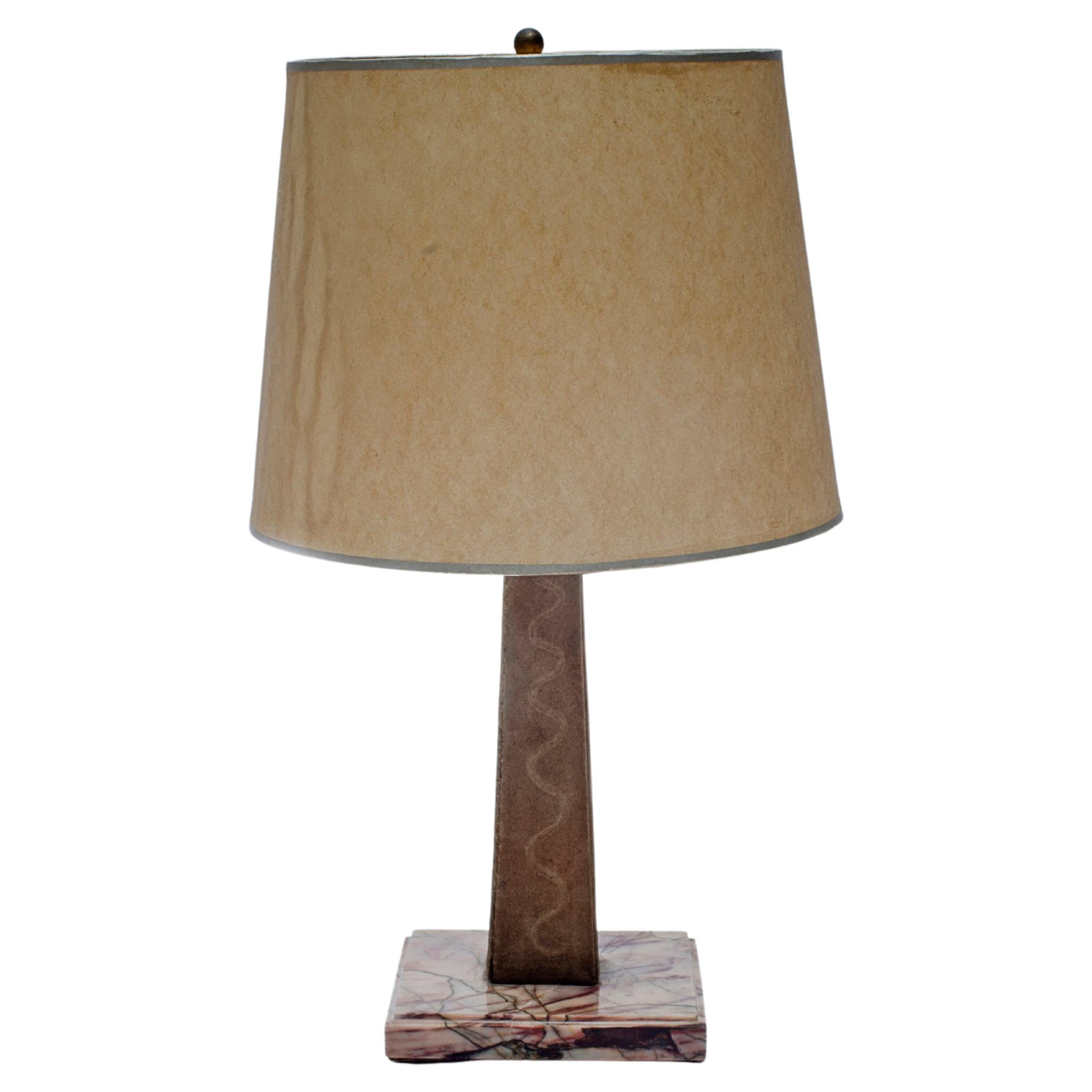 Antelope Leather Table Lamp by Comte For Sale