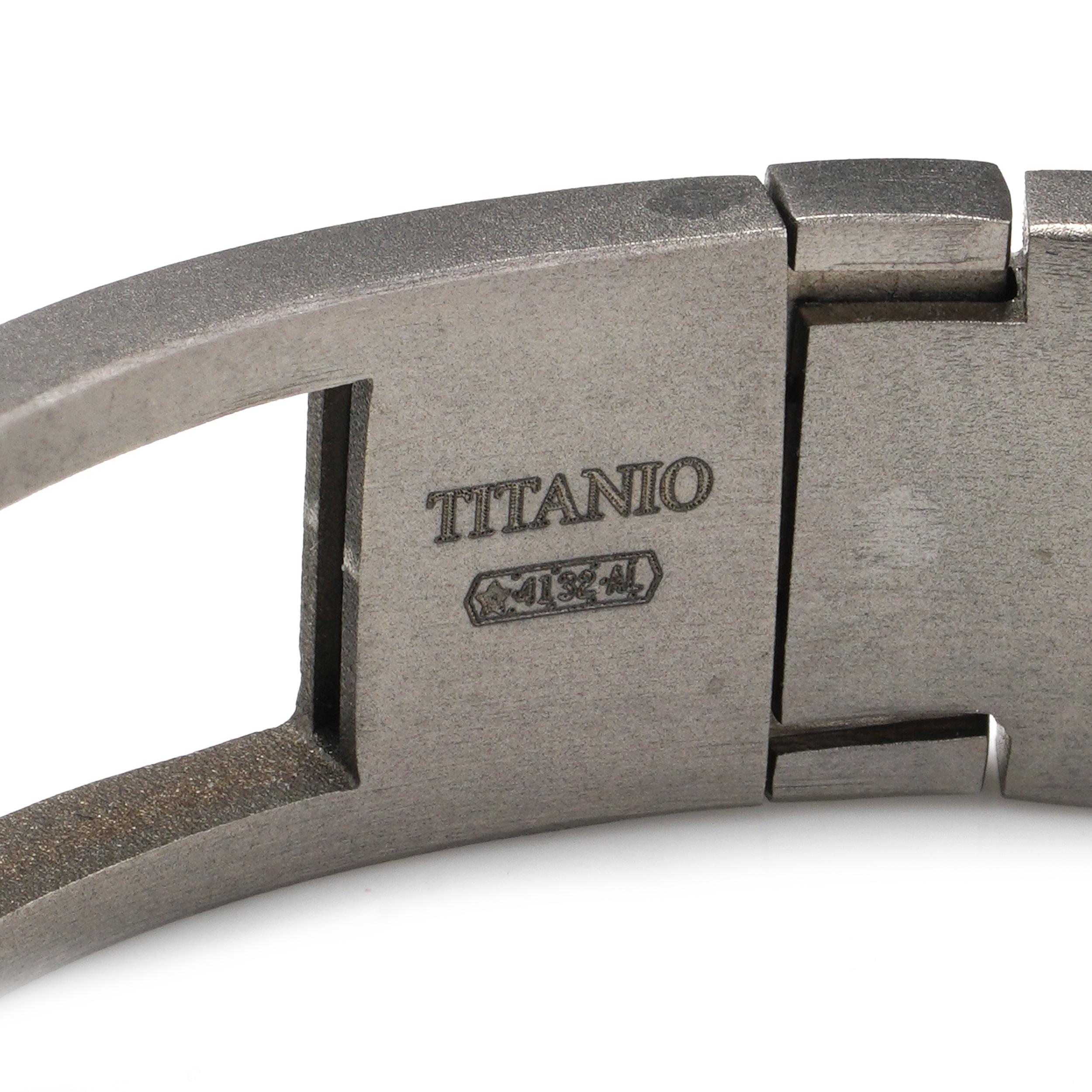 Bracciale Anteo in titanio e oro rosa 18 carati con incastonatura in vendita 5