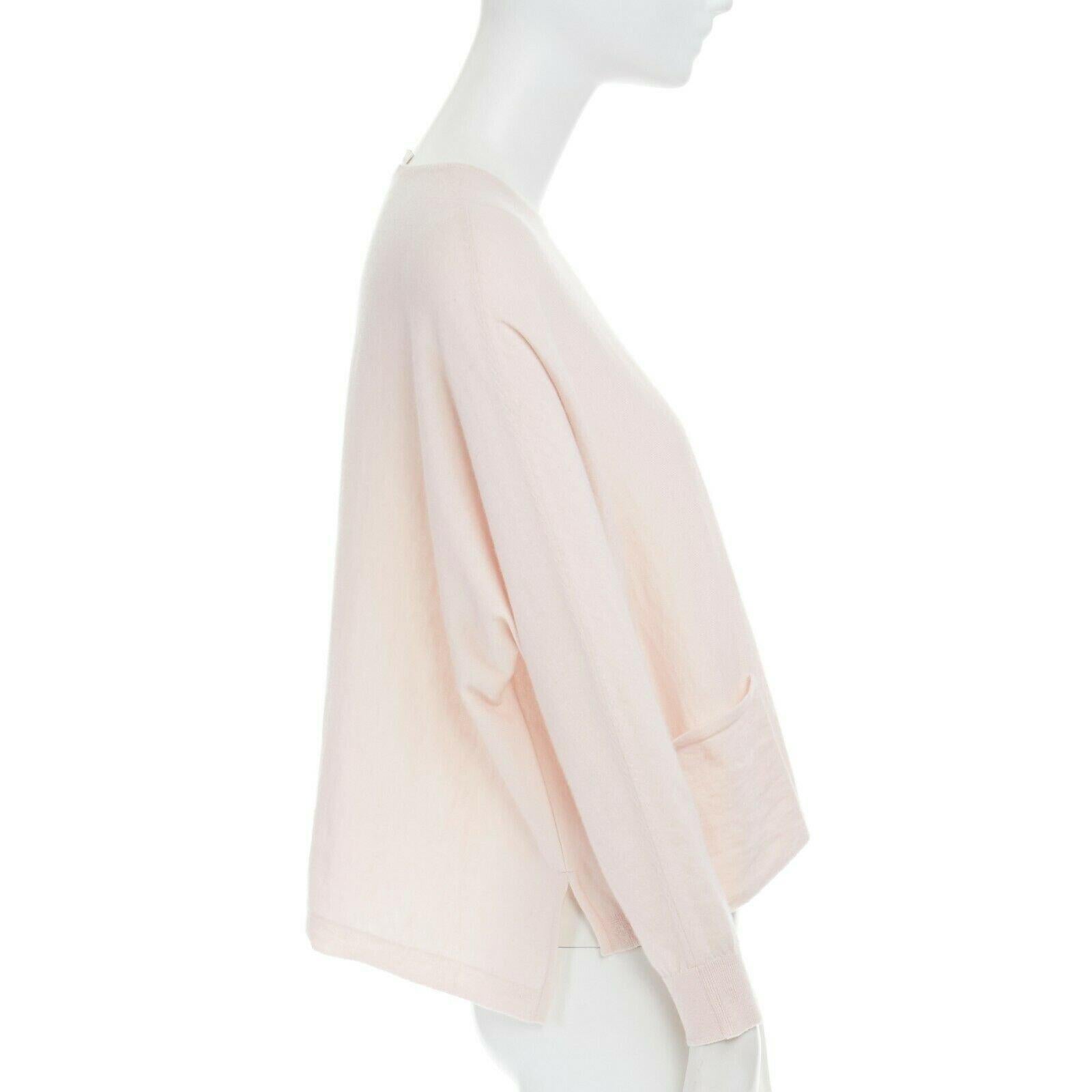 ANTEPRIMA 100% cashmere light pink dual pocket long sleeve boxy sweater top IT38 Reference: LNKO/A01018 
Brand: Anteprima 
Material: Cashmere 
Color: Pink 
Pattern: Solid 
Extra Detail: 100% cashmere. Light pink. Round neck. Long sleeves. Boxy fit.