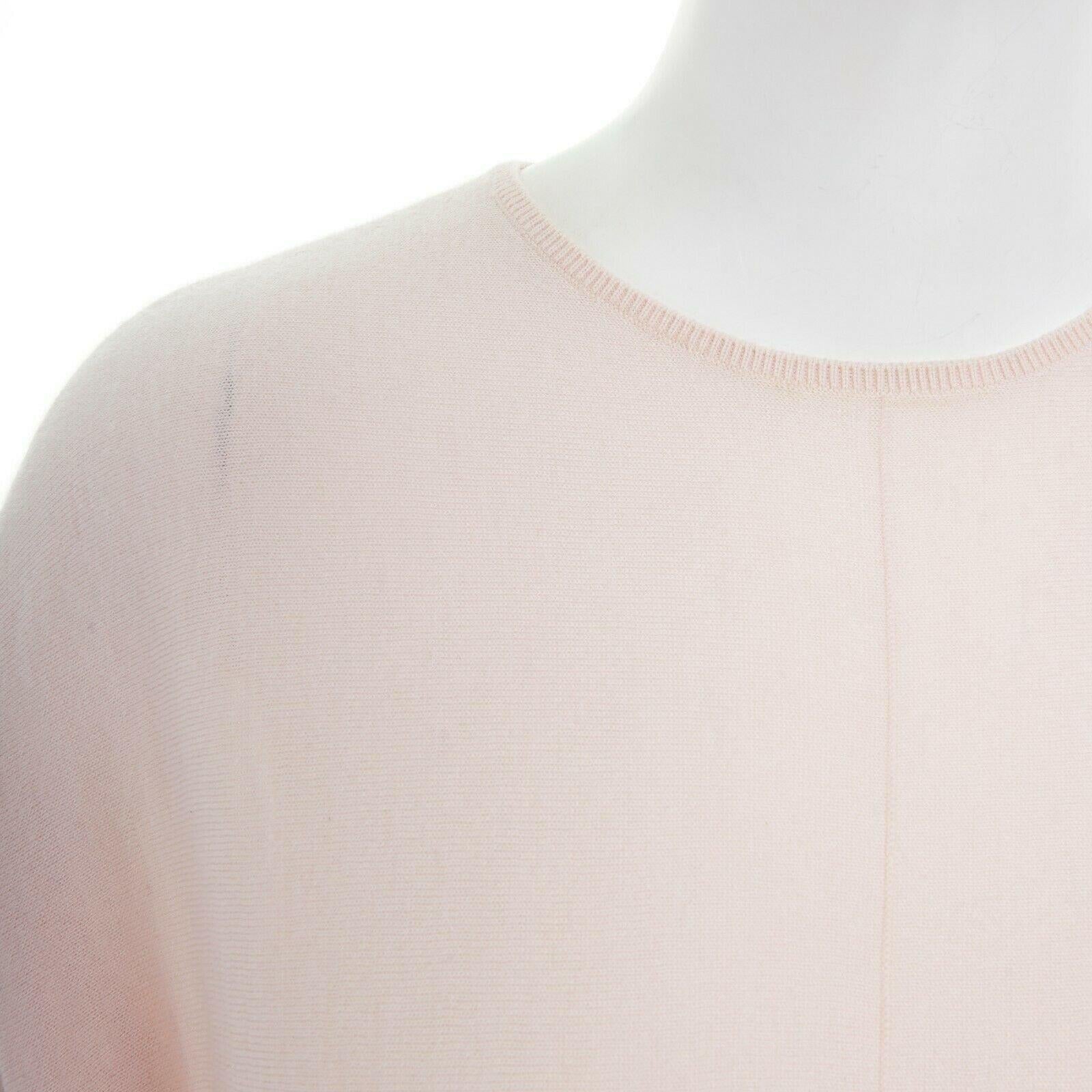 ANTEPRIMA 100% cashmere light pink dual pocket long sleeve boxy sweater top IT38 3