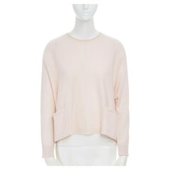 ANTEPRIMA 100% cashmere light pink dual pocket long sleeve boxy sweater top IT38