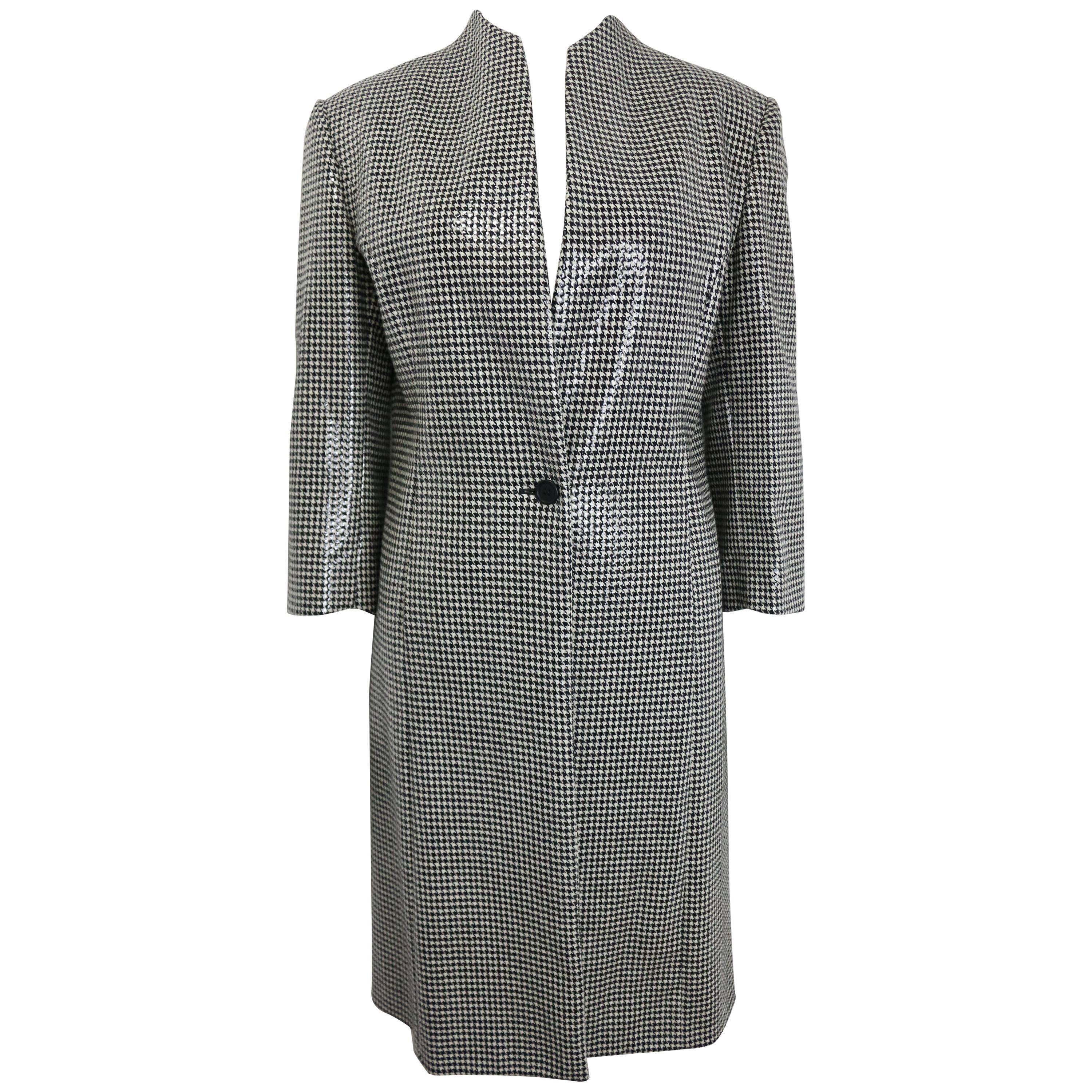 Anteprima black and white houndstooth long Coat For Sale