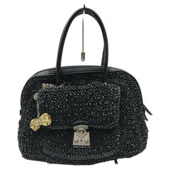 Anteprima Black Beaded Boston Bag 862284