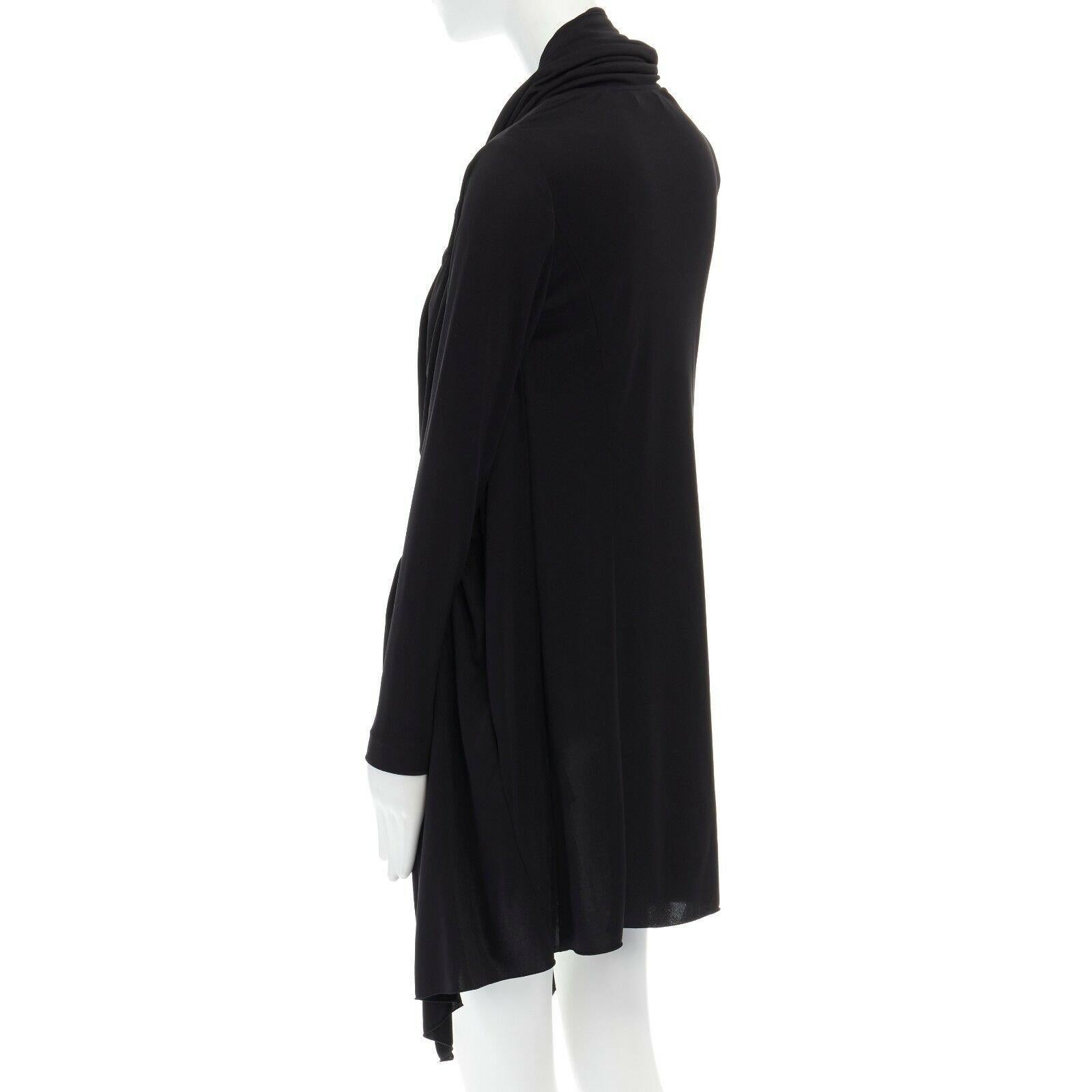 Black ANTEPRIMA black rayon polyester draped long length cardigan jacket IT36 XS