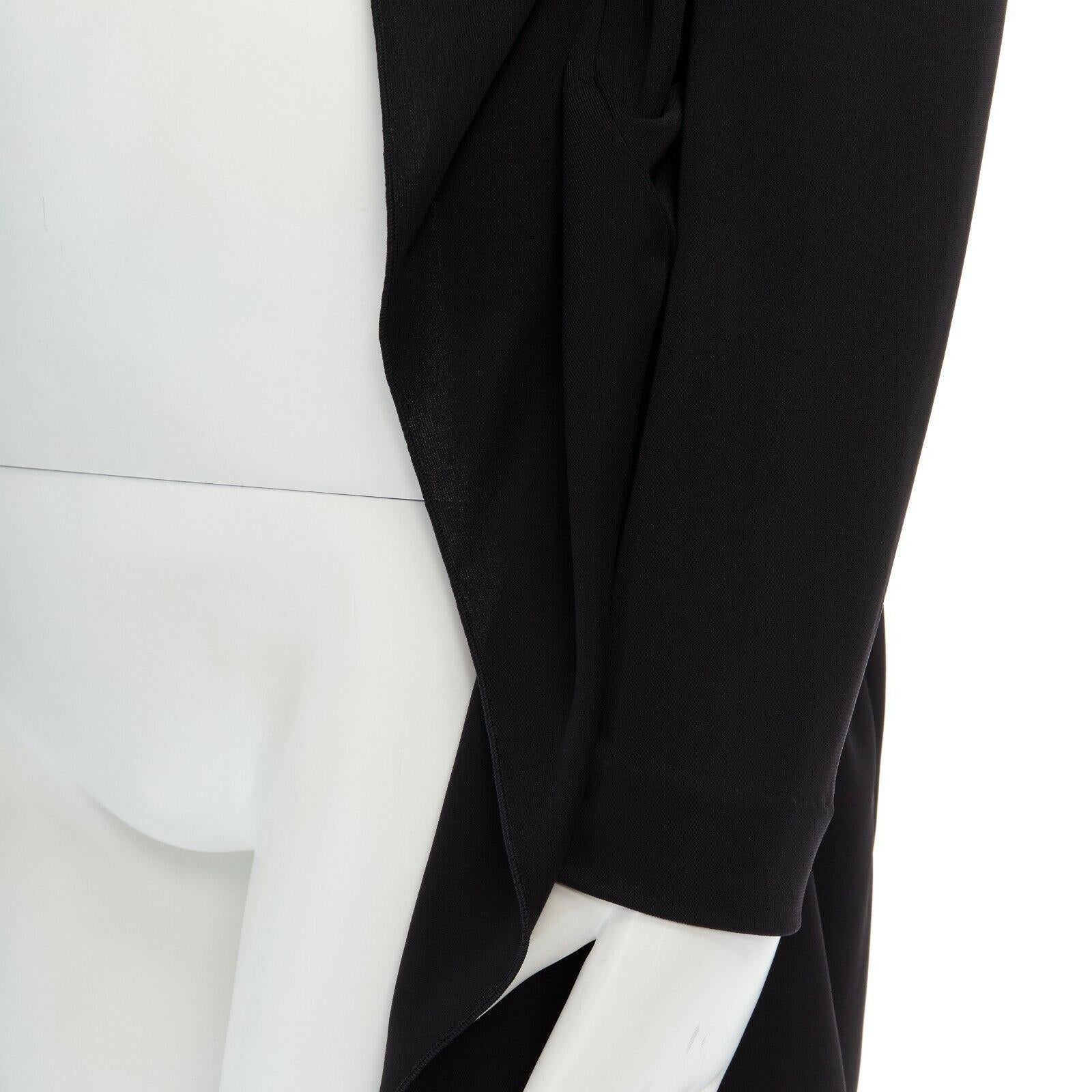 ANTEPRIMA black rayon polyester draped long length cardigan jacket IT36 XS 1