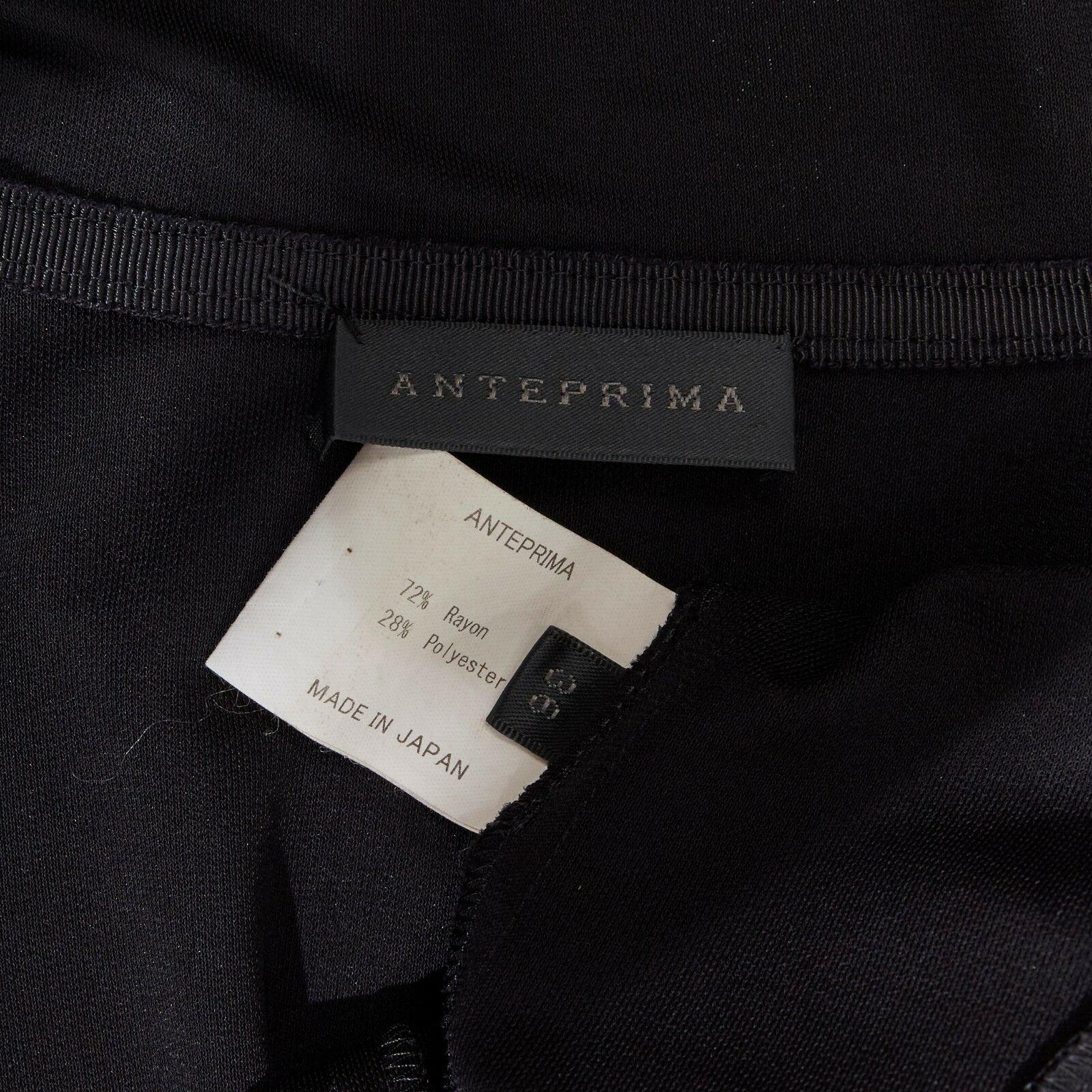 ANTEPRIMA black rayon polyester draped long length cardigan jacket IT36 XS 2