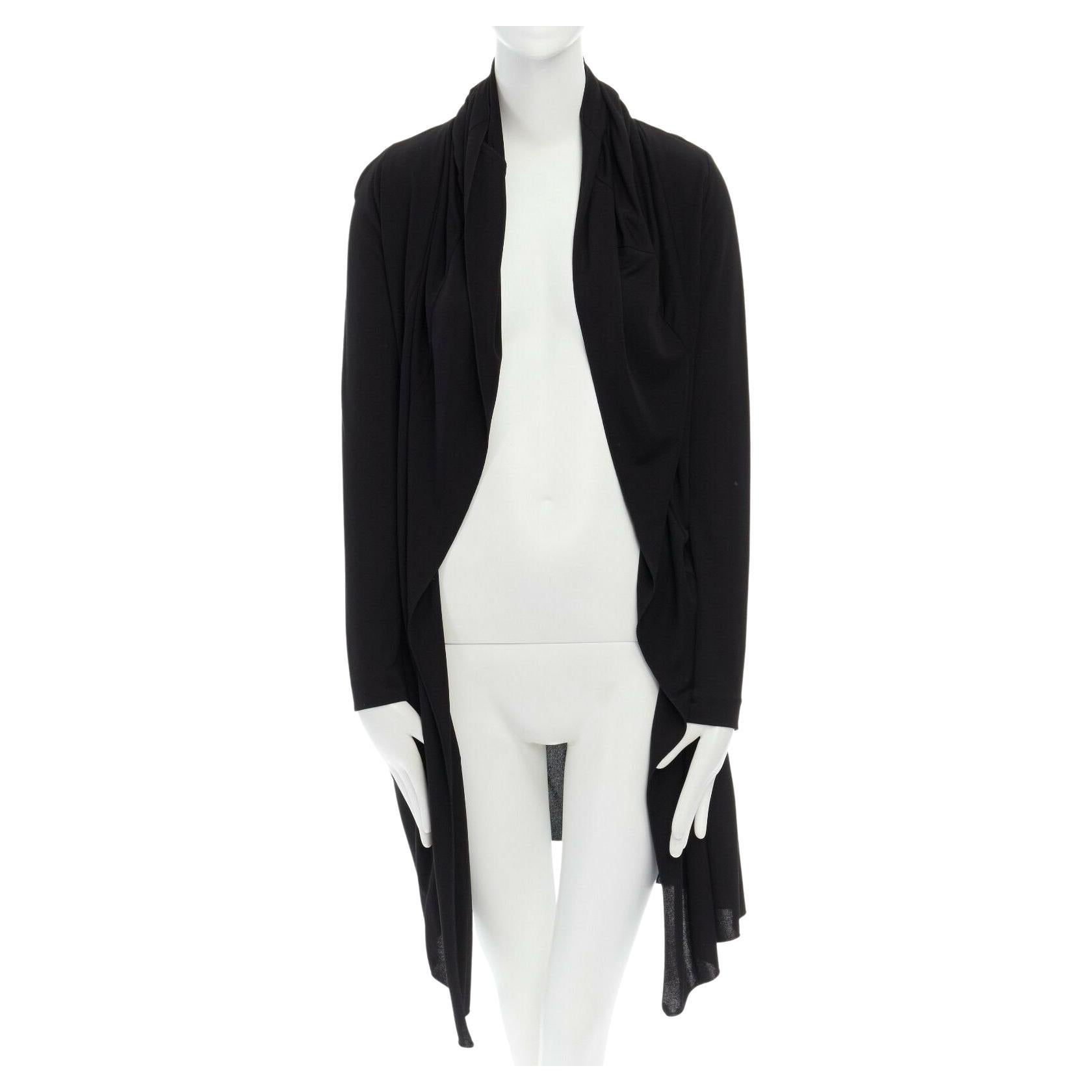 ANTEPRIMA black rayon polyester draped long length cardigan jacket IT36 XS