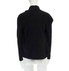 ANTEPRIMA black viscose blend knitted looped collar long sleeve cardigan IT38 XS