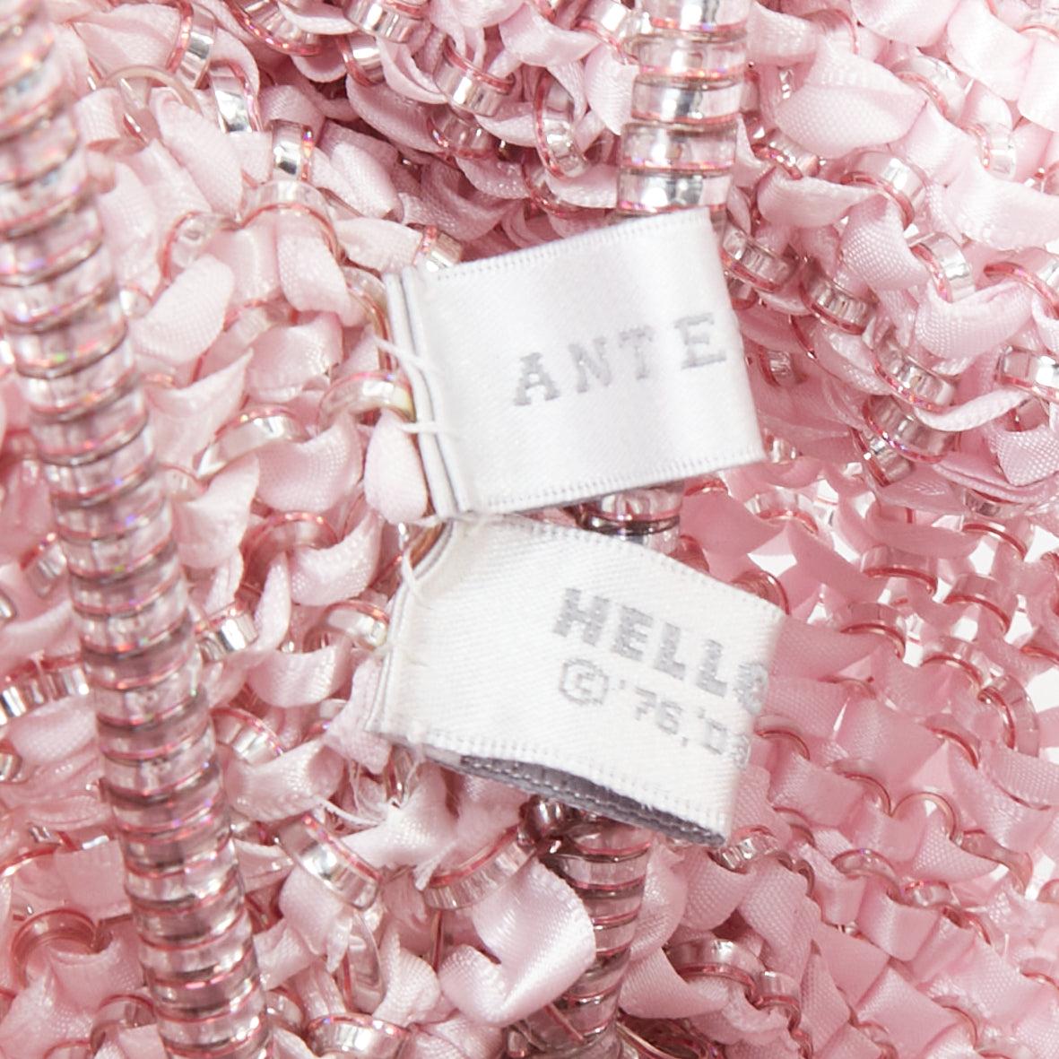 ANTEPRIMA Hello Kitty Sanrio pink PVC wire crystal embellished bag For Sale 7