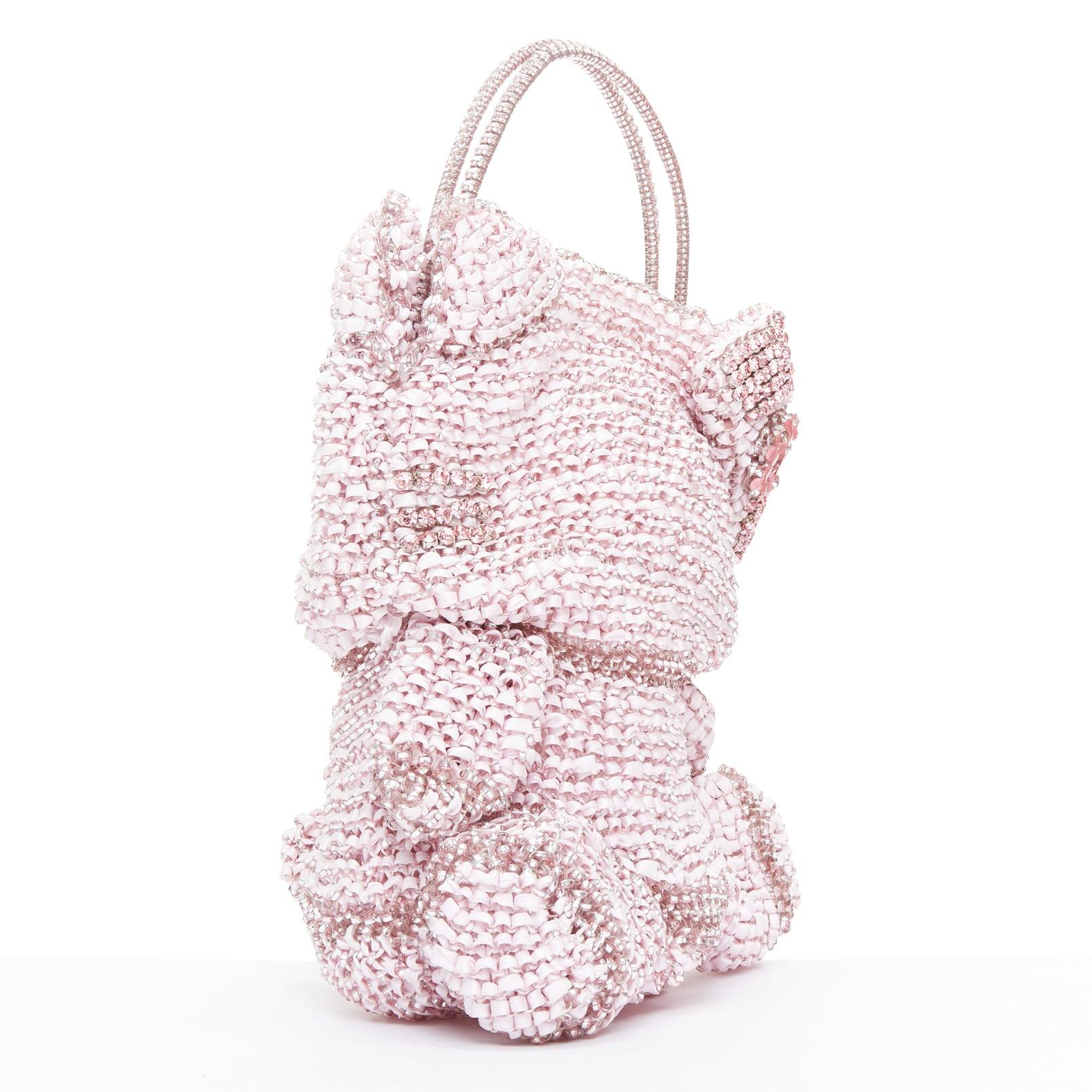 Beige ANTEPRIMA Hello Kitty Sanrio pink PVC wire crystal embellished bag For Sale