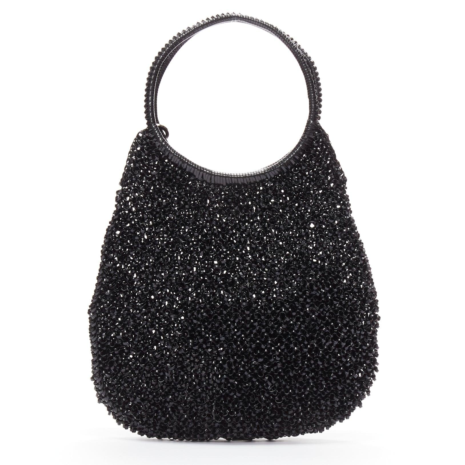 ANTEPRIMA HELLO KITTY Wire Bag black crystal leather sequin teardrop tote For Sale 1