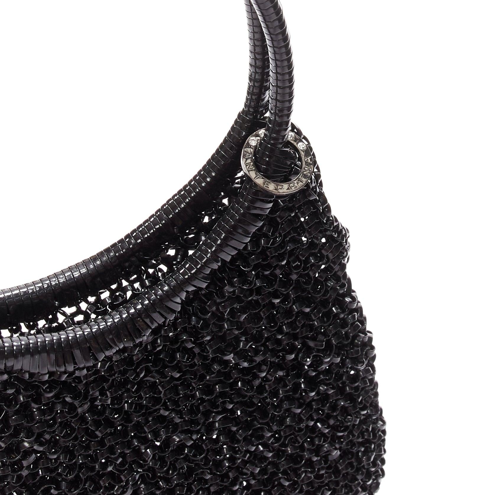 ANTEPRIMA HELLO KITTY Wire Bag black crystal leather sequin teardrop tote For Sale 3