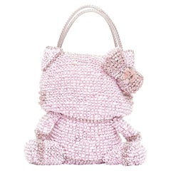 ANTEPRIMA SANRIO Hello Kitty – Sac à main en forme de panier à mailles argentées et cristaux, édition limitée