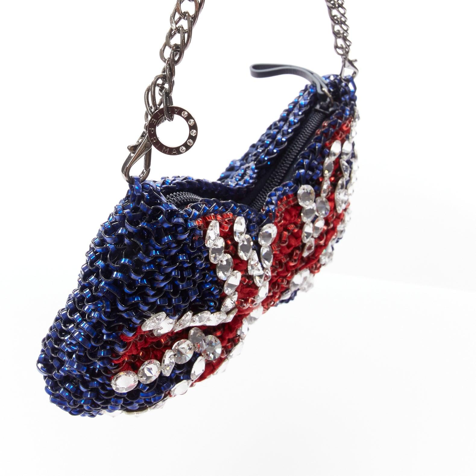 ANTEPRIMA Wire Bag British Union Jack crystal embellished bow clutch 3