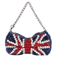 ANTEPRIMA Wire Bag British Union Jack crystal embellished bow clutch