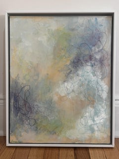 Enso #2: Aus der Serie „Enso“. Blau & Grün abstrakte Mischtechnik