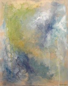 Enso #3:  Dalla serie "Enso". Tecnica mista astratta Blue & Greene